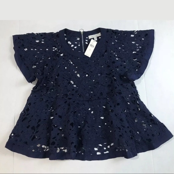 NWT Anthropologie Eli + Ali Remy Swing Top Navy - Picture 5 of 8
